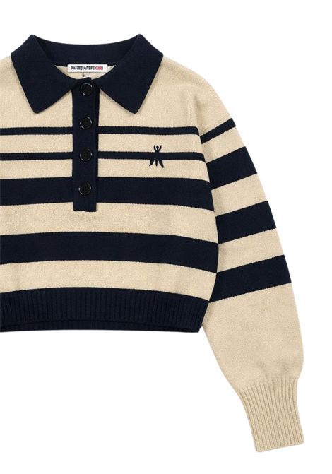 Girls' blue/sand cotton sweater Patrizia Pepe | 7K0074BLU/SABBIA